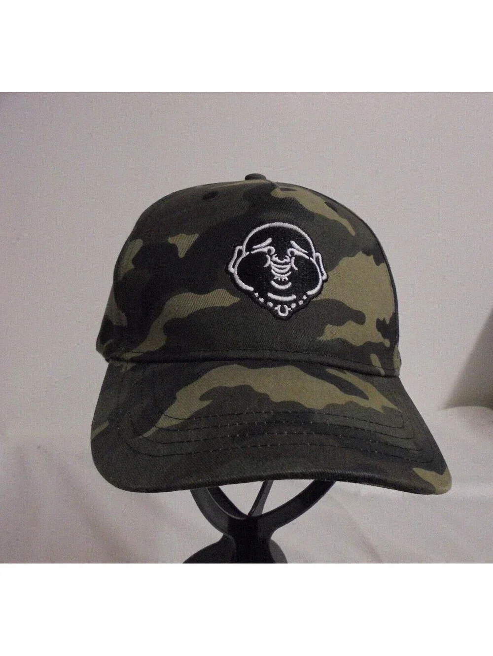 True Religion Hat SnapBack Green Camo Buddha Cap